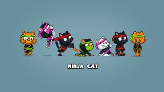 Animated ninja cat game sprite character pack [upl. by Trilly808]