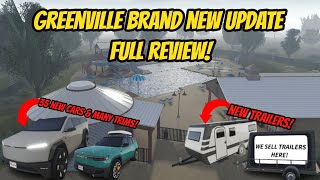 Greenville Wisc Roblox l HUGE UPDATE CARS TRAILERS BUILDINGS  Full Review [upl. by Enirehtak]