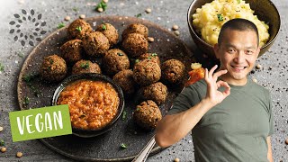 Linsenbällchen mit Kartoffelpüree Rezept  Vegan [upl. by Ahen279]