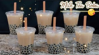 COMO HACER BOBA  BUBBLE TEA 🥤😋 MILK TEA  AGUAS FRESCAS [upl. by Jacobah]