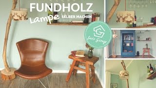 Stehlampe selber bauen  Vintage Lampe  Upcycling amp DIY  Stehlampe aus Holz  Fundholz amp Altholz [upl. by Argile853]