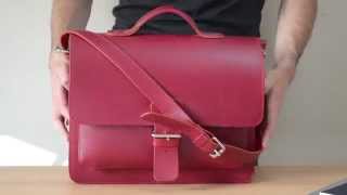 quotRed Leather Briefcasequot by Ruitertassen of ShopRuitertassenBagscouk [upl. by Ylatan]