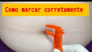 Marcação correta de piercing no umbigo [upl. by Palermo]