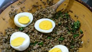 Salade de lentilles aux œufs recette cookeo [upl. by Suiddaht]