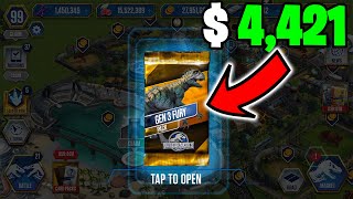 999 CASH SPENT in JURASSIC WORLD THE GAME [upl. by Neeruan]