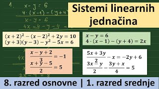 Sistemi linearnih jednačina zadaci za 8 razred [upl. by Aicnorev]