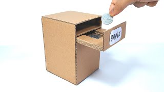 Cardboard Piggy Bank  Very Easy  Cardboard DIY [upl. by Schick77]