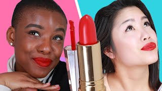 Women Try OneShadeFitsAll Lipsticks [upl. by Lorrimer233]