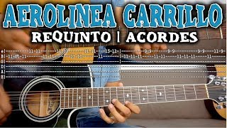 Tutorial  Aerolinea Carrillo  T3r Elemento ft Gerardo Ortiz  Requinto  Acordes  TABS [upl. by Robb986]