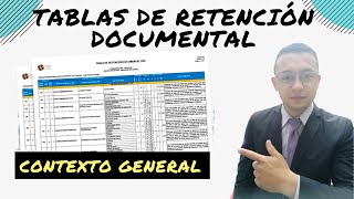 Tablas de Retención Documental  Contexto General [upl. by Iral]