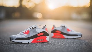 Review amp OnFeet Nike Air Max 90 Ultra 20 Flyknit quotOGInfraredquot [upl. by Yecnahc]