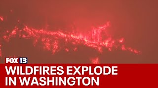 Washington wildfires Sunday update Evacuations still in place  FOX 13 Seattle [upl. by Oknuj]