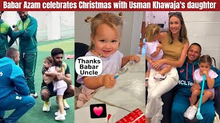 Babar Azam celebrates Christmas with Usman Khawajas daughter in Australia [upl. by Adnaval724]