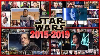 All Reactions Mashup of STAR WARS 20152019  Rise of Skywalker Force Awakens Last Jedi [upl. by Onairotciv]