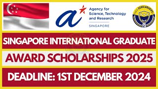 Study in Singapore Apply for SINGA Scholarships 20252026 for PhD amp EngD  Fully Funded Scholarship [upl. by Dnalevets]