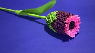 How to make 3D origami a Wonderful Flower Thistle Tutorial [upl. by Enoch]