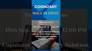 Cognizant Walk in interview 2024  Process executive  18thSep 2024 [upl. by Gretta]