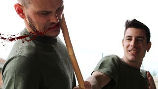 KRAV MAGA TRAINING • Stick vs bare hands how to counterattack stick beatings part 1 [upl. by Jung]