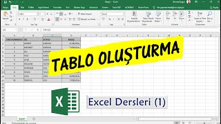 Excel Dersleri 1 Tablo Oluşturma [upl. by Tremann183]