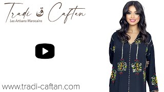 DJELLABA NOIRE PERLEE MAIN TRADI CAFTAN [upl. by Blunt556]