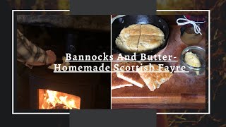 Homemade Scottish Bannocks amp Butter  Frugal Foods  Simple Living  Black Isle Dairy [upl. by Aettam976]