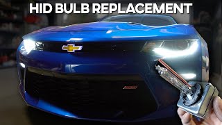 How to Replace HID Headlight Bulbs Easy and Cheap  2016  2022 Camaro SS [upl. by Ecnedac]