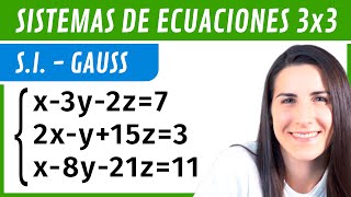 SISTEMAS de Ecuaciones 3x3 Sist INCOMPATIBLE ✅ Método de GAUSS [upl. by Camella855]