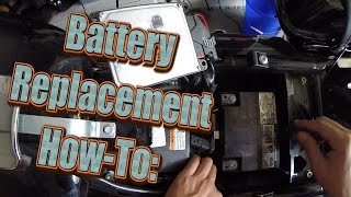 How To Harley Davidson Street Glide  Battery Replacement 2012 [upl. by Nosittam]