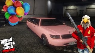 GTA V  Online  ASSALTOS COM UMA LIMOUSINE ROSA ESPECIAL PARA O HIDDEN [upl. by Melvena]