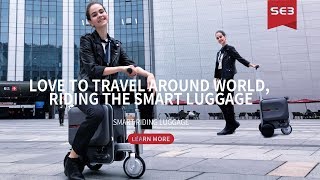 This suitcase is also a scooterAirwheel SE3 Riding Luggage Will Transform Your Travel Experience [upl. by Nodgnal]