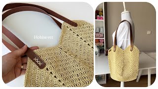 Hazır Çanta Sapı Kulp Nasıl dikilir  Örgü Çanta Sapı Modelleri  Crochet Bag [upl. by Polk]