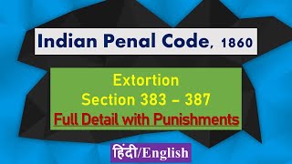 What is EXTORTION  Extortion क्या होता है   IPC  With Punishments amp EXAMPLES [upl. by Nilloc196]