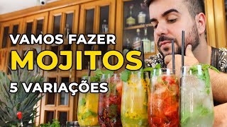 5 RECEITAS de Como Fazer MOJITOS com frutas  Bartender Store [upl. by Ablem]