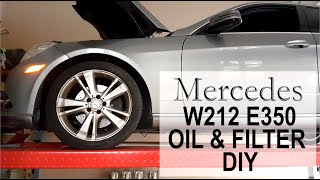 Mercedes Benz W212 E350 Engine Oil and Filter Change [upl. by Nrevel265]