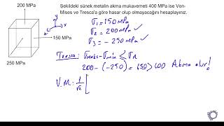 Örnek Soru Hasar Kriterleri Sünek Malzemeler Von Mises ve Tresca [upl. by Madalyn642]