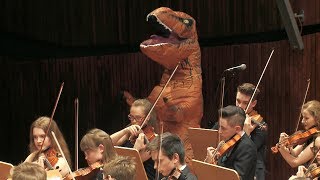 Trex in Jurassic Park Theme by John Williams Zebrowski Music School Orchestra [upl. by Leahcimnaj]