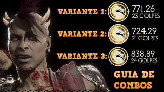 GUIA DE COMBOS DE SHEEVA  VARIANTES COMPETITIVAS  MORTAL KOMBAT 11 [upl. by Yadnus]