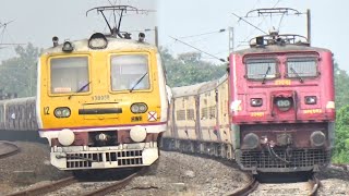 Dangerous Railway Curves  Intercity ExpressBandel Katwa Emu Local Trains Curving at Full Speed [upl. by Ciel]