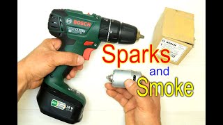 Bosch Smoking Sparking Motor  Repair PSB  PSR Li2 [upl. by Kciv989]