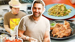 Andy Learns Thai Cooking Techniques from a Thai Chef  Bon Appétit [upl. by Anelhtac]