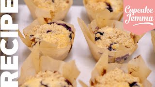 Quick amp Easy Blueberry Muffin Recipe With Crunchy Streusel Topping  Cupcake Jemma [upl. by Annetta]