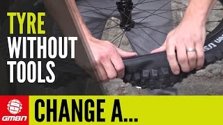 How To Change A Tyre With No Tools  Mountain Bike Maintenance [upl. by Gnuj]