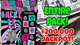 5x60 PA LOTTERY LUCKY 13 SCRATCH OFF TICKETS scratchers scratchofftickets lottery [upl. by Suidualc]