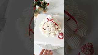 White Christmas Tree Pavlova 🎄🍓 Sweet fun to make and perfect for the holidays✨ holidaybaking [upl. by Ashli]