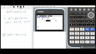 Quadratic equation solving Using GDC Casio fx CG 50 [upl. by Kinchen]