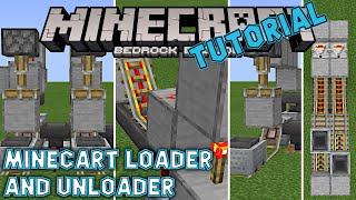 Minecart unloader and loader with single and tileable designs Minecraft Bedrock and Java tutorial [upl. by Relyuc989]