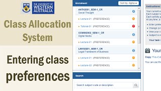 Entering class preferences through CAS [upl. by Justino]