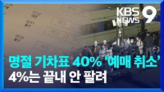 명절 기차표 40 ‘예매 취소’…4는 끝내 안 팔려 9시 뉴스  KBS 20240209 [upl. by Alvera]