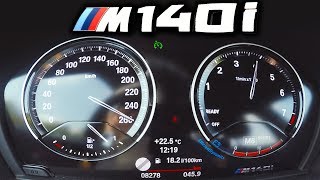 0250kmh  BMW M140i  Acceleration and Top speed TEST ✔ [upl. by Adelric]