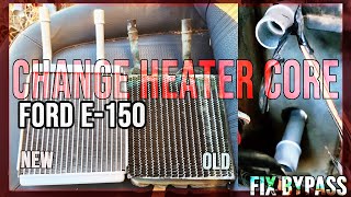 8891 FORD Econoline E150 Heater Core Replacement amp Fix Bypass Loop  Hose Configuration E250 E350 [upl. by Theo]